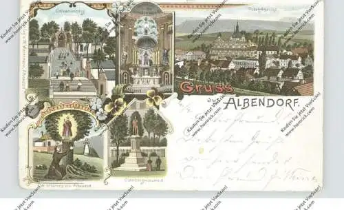 NIEDER-SCHLESIEN - ALBENDORF / WAMBIERZYCE, Lithographie, 5 Ansichten, Eckknick