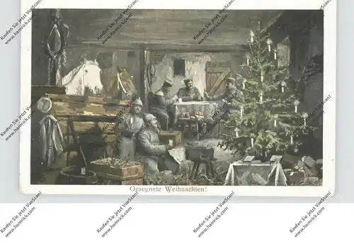 MILITÄR - 1.Weltkrieg, Weihnachten, Deutsche Soldaten  mit Weihnachtsbaum, 1915