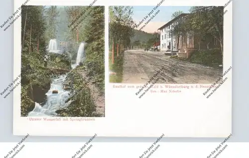 NIEDER-SCHLESIEN - WÜNSCHELBURG / RADKOW, (Glatz), Gasthof zum Grünen Wald, Heuscheuer, Wasserfall