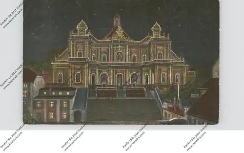 NIEDER-SCHLESIEN - ALBENDORF / WAMBIERZYCE (Glatz), Wallfahrtskirche bei Nacht, 1926