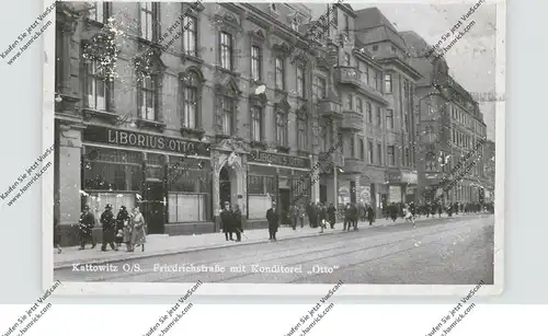 OBER-SCHLESIEN, KATTOWITZ / KATOWICE, Friedrichstrasse mit Konditorei "Otto", 1940, Feldpost, Oberflächenmängel