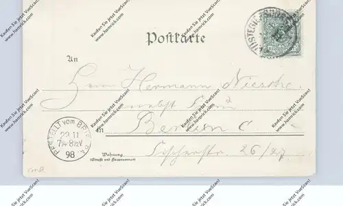 NIEDER-SCHLESIEN - WÜSTEGIERSDORF - DÖRNHAU, Lithographie 1898, Weberei, Gasthof, Schule, Gesamtansicht