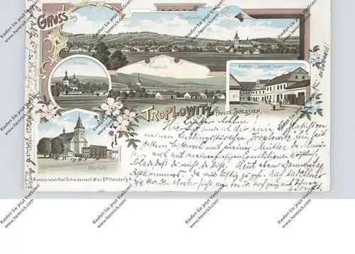 OBER-SCHLESIEN - LEOBSCHÜTZ-TROPLOWITZ / OPAWICA (Oppeln), Gasthaus & Geschäft. Schloss, Ring Platz...