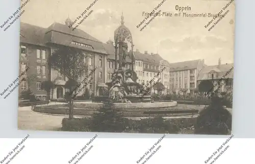 OBER-SCHLESIEN - OPPELN / OPOLE, Friedrichs-Platz mit Monumental-Brunnen