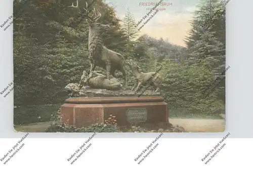 2055 AUMÜHLE - FRIEDRICHSRUH, Hirschgruppe, Jagddenkmal, Trenkler, 1907
