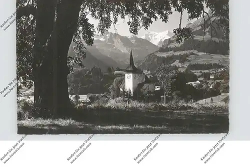 CH 3714 FRUTIGEN BE, Dorfansicht mit Kirche, 1954