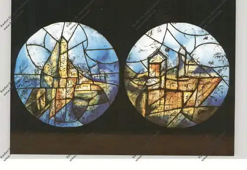 6500 MAINZ Pfarrkirche St. Stephan, Marc Chagall Chorfenster - Das himmlische Jerusalem