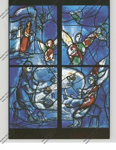 6500 MAINZ Pfarrkirche St. Stephan, Marc Chagall Chorfenster - Abraham und die drei Engel