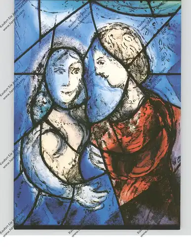 6500 MAINZ Pfarrkirche St. Stephan, Marc Chagall Chorfenster - Liebespaar
