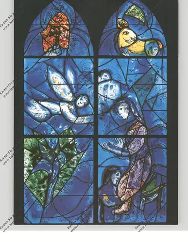 6500 MAINZ Pfarrkirche St. Stephan, Marc Chagall Chorfenster - Sara erbetet ein Kind