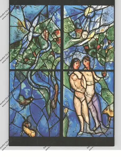 6500 MAINZ Pfarrkirche St. Stephan, Marc Chagall Chorfenster - Paradies