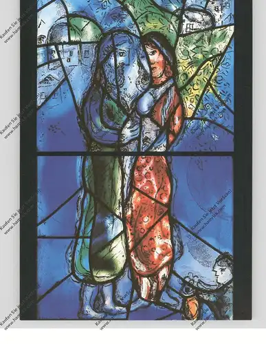 6500 MAINZ Pfarrkirche St. Stephan, Marc Chagall Chorfenster - Isaak und Rebekka