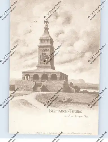 8130 STARNBERG, Bismarck-Thurm, Künstler-Karte 1899