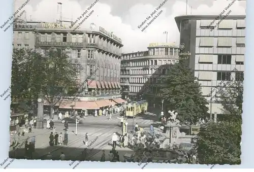 4000 DÜSSELDORF, Corneliusplatz, Strassenbahn, Polizist, Oldtimer,1958