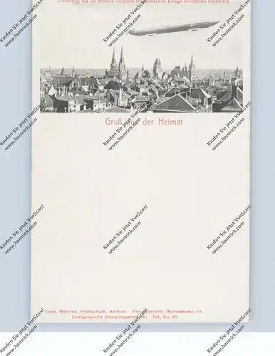 5100 AACHEN, Militär Zeppelin über Aachen, Feldpostkarte