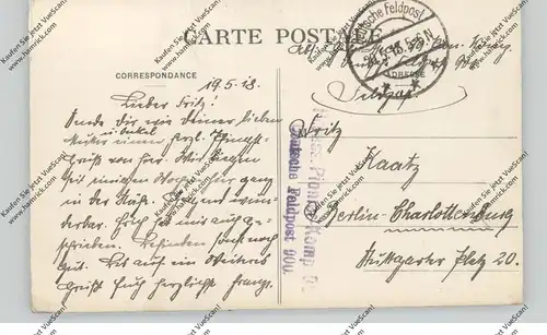 F 08000 CHARLEVILLE - MEZIERES, La Meuse et le Vieux Moulin, 1915, deutsche Feldpost
