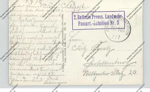 F 55600 MONTMEDY, 1.Weltkrieg, Deutsche Kriegsgräber auf dem Friedhof, 1915, deutsche Feldpost