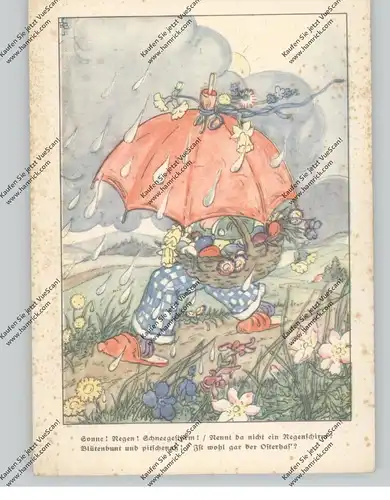 KINDER - "Sonne, Regen, Schneegestürm...", kl. Druckstelle, Künstler-Karte Ruthild Busch-Schumann