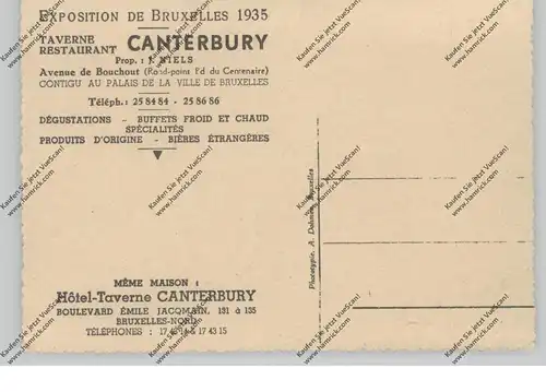 EXPO INTERNATIONALE 1935 BRUSSEL, Taverne Restaurant CANTERBURRY