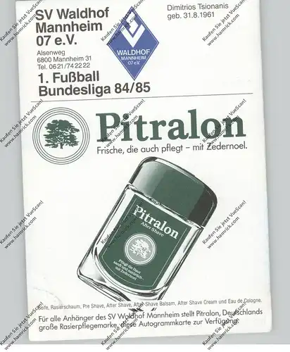 FUSSBALL - WALDHOF MANNHEIM - DIMITRIOS TSIONANIS, Autogramm