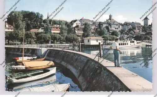 CH 3280 MURTEN FR, Murtensee, Angler, Binnenschiff