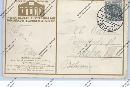 0-7000 LEIPZIG, Baufachausstellung 1913, Leuchtspringbrunnen
