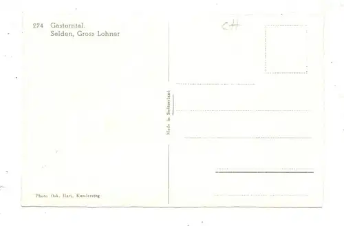 CH 3718 KANDERSTEG - SELDEN, Gastnertal, Gross Lohner