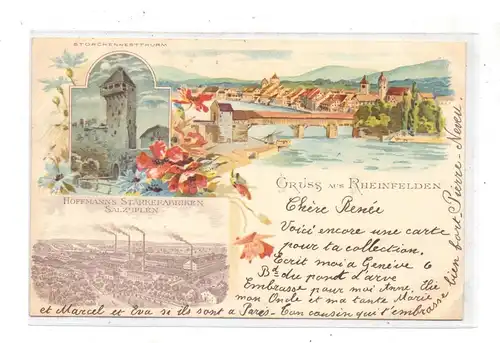 CH 4310 RHEINFELDEN AG, Gruss aus Litho, Hoffmann's Stärkefabrik Salzuflen, 1900