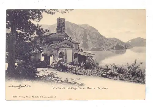CH 6976 CASTAGNOLA TI, Chiesa & Monte Caprino, ca. 1905