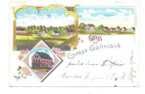 NIEDER-SCHLESIEN - BUNZLAU - GROSS GOLLNISCH / GOLNICE, Lithographie, Colonie Wldvorwerk, Schule