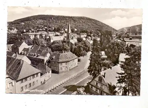 7505 ETTLINGEN, Albpartie mit ev. Kirche und Rottberg, 1958