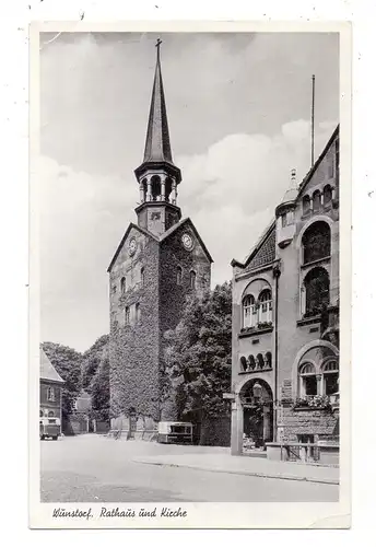 3050 WUNSTORF, Kirche und Rathaus, englische Militärpost, 1952