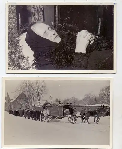 TOD - Beerdigung / DEATH - Funeral / MORT - Funerailles, 2 Photo-AK, 1 kl Stauchung