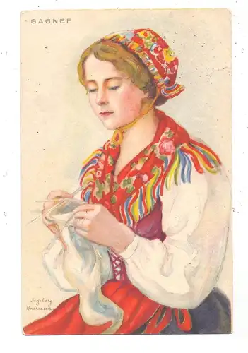 SVERIGE / SWEDEN, GAGNEF, Tracht / Costume, Artist Ingeborg Andreasen, postmark Esperanto-Congress 1934
