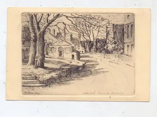 KENT - ROCHESTER, Cathedral surrounding, Artist: Mabel Oliver Rae