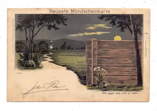 HALT GEGEN DAS LICHT / Hold to Light, Neueste Mondscheinkarte, 1903