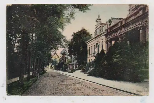 4970 BAD OEYNHAUSEN, Kurpark mit Kurhotel, Strassenpartie, 1911, Bahnpost Cöln - Hannover