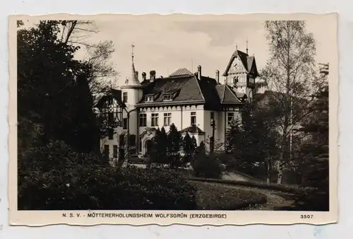 0-9405 EIBENSTOCK - WOLFSGRÜN, N.S.V. Müttererholungsheim, Landpoststempel "Wolfsgrün über Aue", 1939