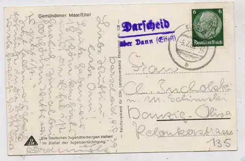 5568 DAUN - GEMÜND, Gemündener Maar, Landpoststempel "Darscheid über Daun", 1939