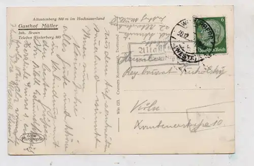 5788 WINTERBERG - ALTASTENBERG, Winterlandschaft am Astenberg, Landpoststempel "Altastenberg über Winterberg"