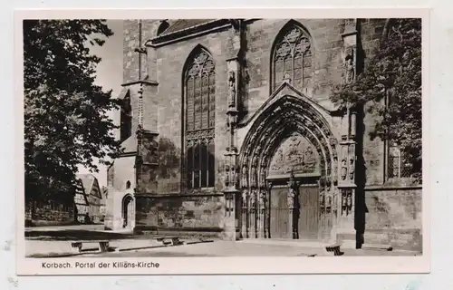 3540 KORBACH, Portal Kilians-Kirche, 1952