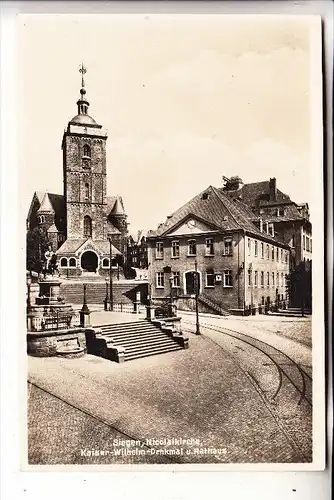 5900 SIEGEN, Kaiser Wilhelm Denkmal und Rathaus, 1928