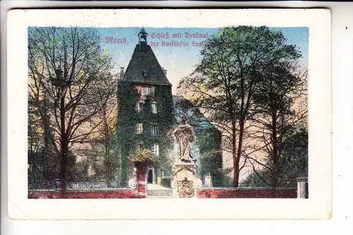 4130 MOERS, Schloß & Denkmal Kurfürstin Luise Henriette, 1919, Nachgebühr