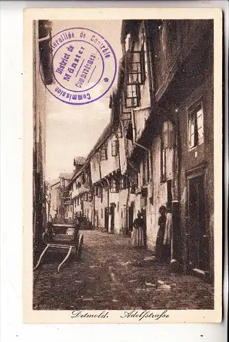 4930 DETMOLD, Adolfstrasse, 20er Jahre, blanko-Stempel der franz. Militärbehörde Münster