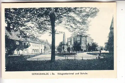 0-9292 GERINGSWALDE, Kriegerdenkmal und Schule