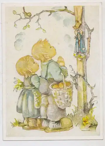 KÜNSTLER - ARTIST - HUMMEL, "KINDERGEBET", rücks. kl. Klebereste, Fink-Verlag # 692