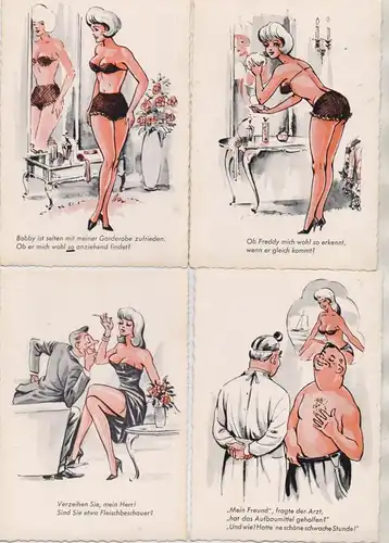 EROTIC - HUMOR, 7 AK 50er Jahre, keine Ak-Einteilung