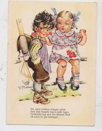 KINDER - Mädchen und Junge mit Kirschen, PEYK