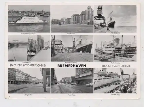 2850 BREMERHAVEN, Georgstrasse, Hafenstrasse, Theaterplatz, Columbus...., 1959