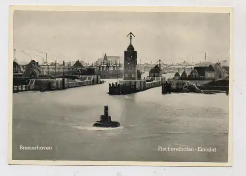 2850 BREMERHAVEN, Fischereihafen Einfahrt, 1961